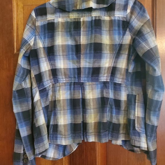 Free People liberty plaid ruffle blazer 4 - Picture 3 of 4